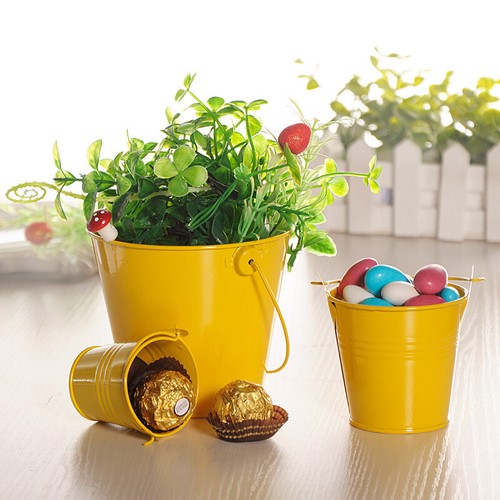 Wohnkultur Metall Handwerk Mini Eisen Eimer Blumentopf Tisch Aufbewahrung Eimer - Bild 5 von 23