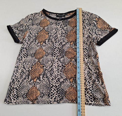 New Look Animal Print T-Shirt Top Size 8 Soft Cotton & Modal Good Condition - Picture 5 of 11