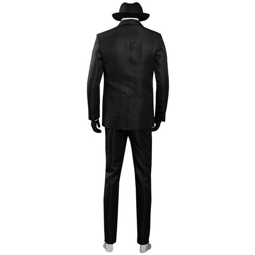 Anime High-Rise Invasion Sniper Mask Man Cosplay Costume Black Suit Hat Mask - Picture 4 of 7