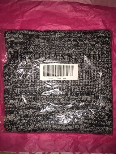 Victoria's Secret Cozy Sweater Scarf Stylish Black Grey Marl NEW - Picture 3 of 3
