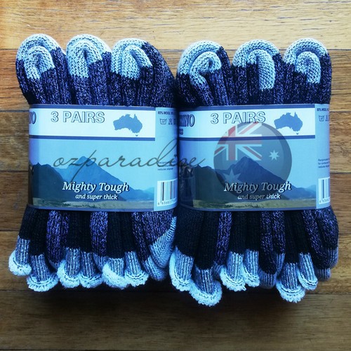3 PAIRS 2-8 AUSTRALIAN MERINO WOOL WORK SOCKS EXTRA THICK SOFT HEAVY DUTY WHITE - Picture 3 of 4