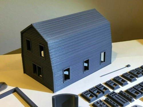 1/64 Scale Grandpa's Gambrel Roof House. 3D printed kit (Gray) Unassembled - Picture 5 of 6