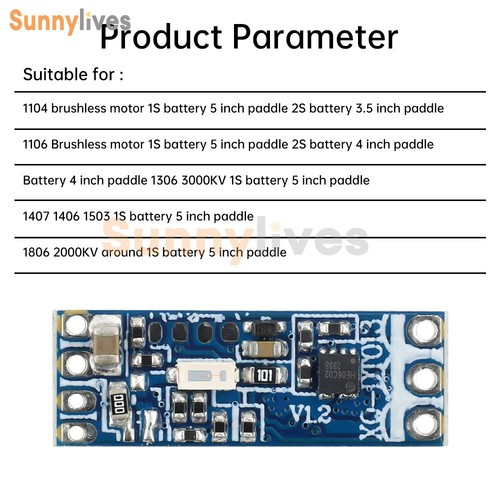 1S-2S 6A DC Brushless Motor Speed Controller Drive Board for 1104 1106 1306 1407 - Picture 8 of 26