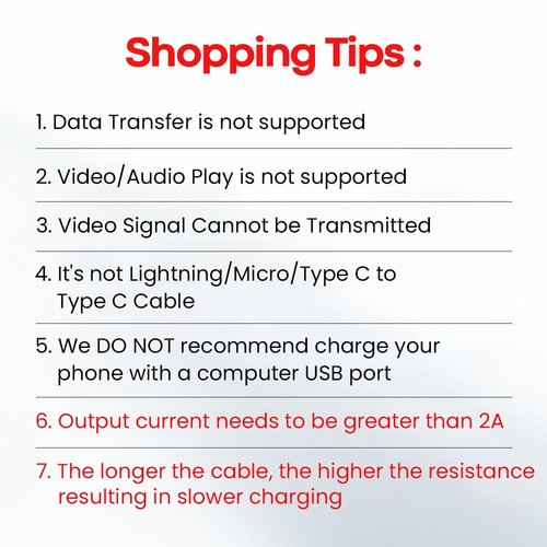 Cable USB C extra largo de 20 pies Cable de carga rápida para Galaxy - Picture 3 of 7