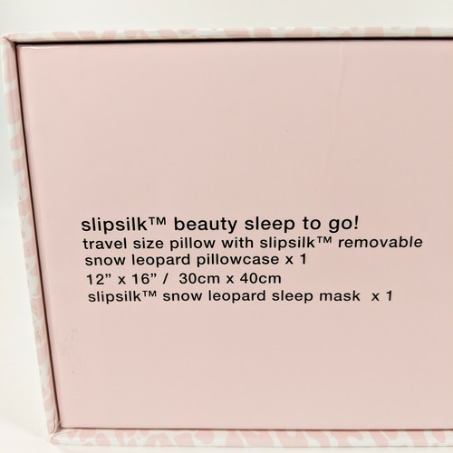 SlipSilk SNOW LEOPARD - Eyemask + Travel Pillow w/Case 2pc Set - Pink,Slip Silk - Picture 11 of 12