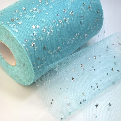 3x Yards 150mm Sequin Star Moon & Star Ribbon Tulle Sparkling Mesh for Crafts - Picture 13 of 40