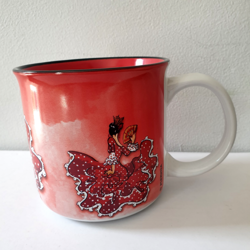 Artesanias Medina Red Spanish Dancer Ceramic Coffee Tea Mug - Picture 3 of 8