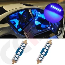 2pc LED Lamps Blue 39mm for Replacement Car Interior Bulb Festoon 3030-6-SMD 12V