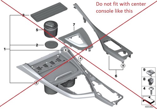 BMW NEW GENUINE 1 2 SERIES F20 F21 F22 F23 CUP HOLDER STORAGE INSERT RHD 9257210 - Picture 7 of 8