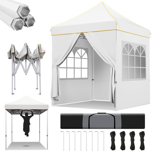 Pavillon 2x2m Hochbelastbares Pop up Faltpavillon Zelt Mit 4 Seitenwänden UPF50+ - Bild 3 von 34