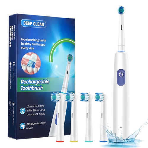 Rotating Power Electric Toothbrush with 4 Brush Heads Deep Cleaning Toothbrush - Picture 21 of 29