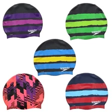 Speedo Swim Cap Adult Mens Womens Racing Graphic Swimming Pool Head Cap