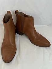 Madewell Carina Leather Pull On Boot Bootie Sz 9.5 English Saddle Brown