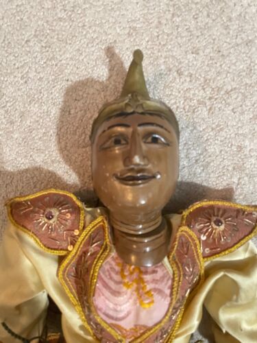 Thai Marionette String Puppet Wooden Burmese Handmade Traditional Dress 27" - Picture 2 of 3