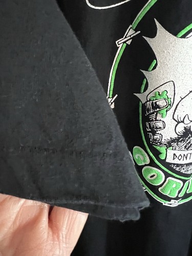 Camiseta vintage años 90 estampado de gorilas puntada única. Talla XL. 23x30,5 - Imagen 4 de 6