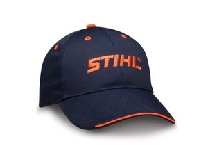 stihl navy fabric baseball hat cap with orange stihl navy fabric baseball hat cap with orange