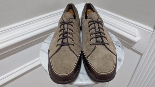 The Original Car Shoe Men's US 10.5/UK 9.5 Sneakers Green Suede & Brown Leather - Picture 2 of 21