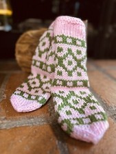 100 Woollen Hand-Knitted UNIQUE Winter Socks Child Teen For Gift