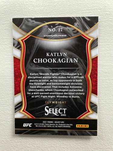 2021 Panini Select UFC Concourse Katlyn Chookagian #17 - Picture 2 of 2