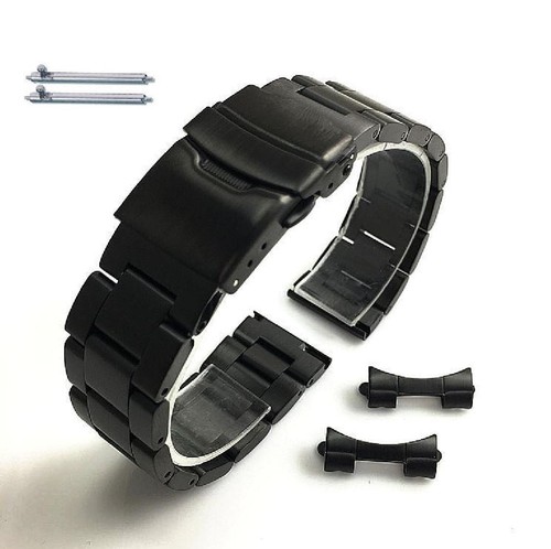 Stahl & Silikon schwarz Ersatz Uhrenarmband passt Casio AMW-320 AMW320B-1AV - Bild 2 von 7