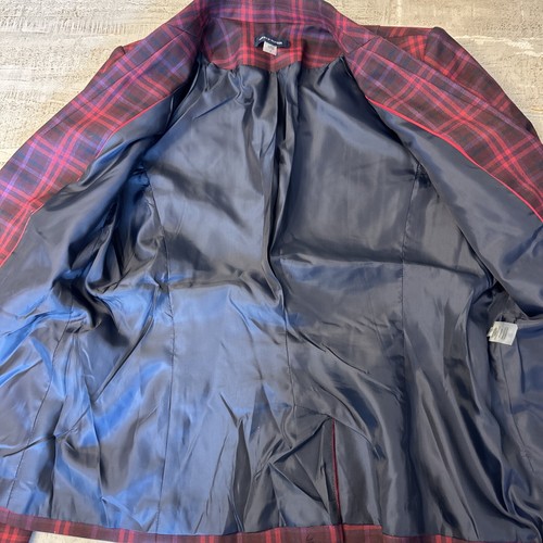 Tommy Hilfiger Windowpane Einreiher Sakko Blazer rot marine kariert W Größe 6 - Bild 8 von 14