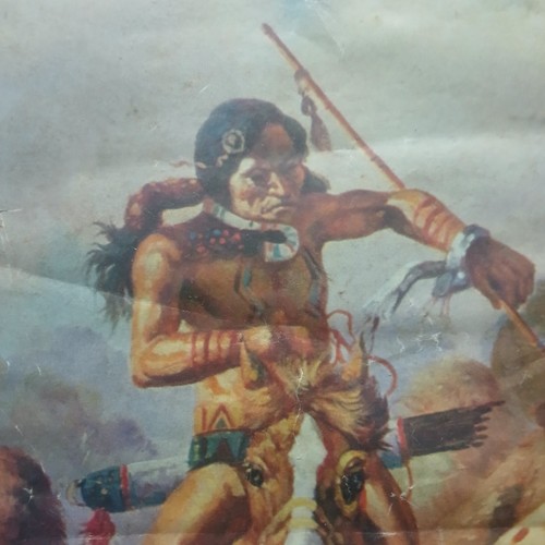 VINTAGE POSTER INDIAN BUFFALO 1992 Angel Gifts Inc 40cm x 50cm printed in U.S.A - Picture 2 of 8