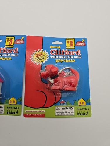 2 X Clifford Key Chain Big Red Dog Doghouse Keychain 2001 - Picture 3 of 5