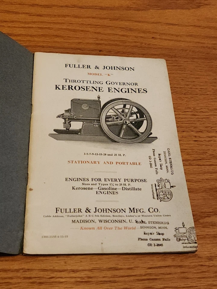 Fuller & Johnson Throttling Kerosene Engines Catalog Madison WI Original - Image 3 of 4