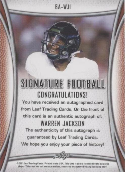 2021 Leaf Signature Warren Jackson #BA-WJ1