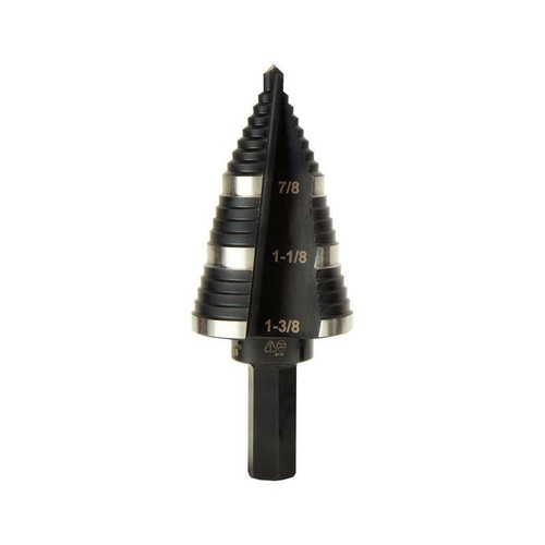 Klein Tools KTSB15 High Speed Step Drill Bit #15 Double-Fluted 7/8 to 1-3/8-Inch - Picture 1 of 3