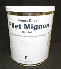 Crescent Commissary Freeze Dried Emergency Food Filet Mignon #10 Can
