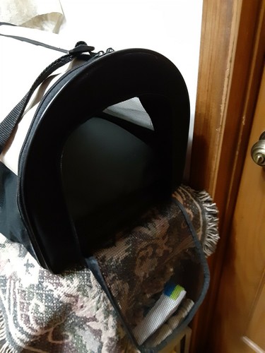 BOLSA DE VIAJE PARA MASCOTAS PUERTA PORTADORA EN AMBOS EXTREMOS NEGRA PLIEGUES PLANA PARA ALMACENAMIENTO SM-MED PERRO - Imagen 3 de 6