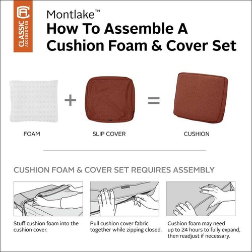 Montlake FadeSafe Patio Cushion Set in Heather Henna, Seat & Back Included - Picture 4 of 7