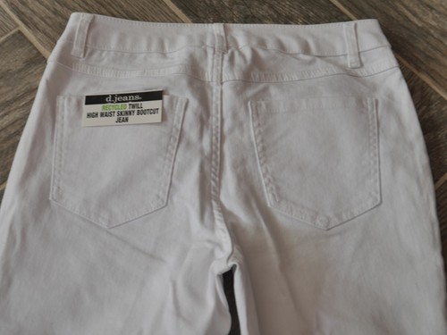 Weiße Damenjeans Denim D. hochtailliert skinny Bootcut 16 mit Stretch recycelt Neu mit Etikett - Bild 2 von 3