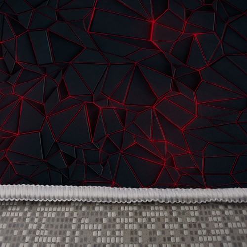 Alfombra roja de neón, alfombra de belleza, alfombra negra, oscura, destrucción, brillo, roo para juegos - Imagen 6 de 8