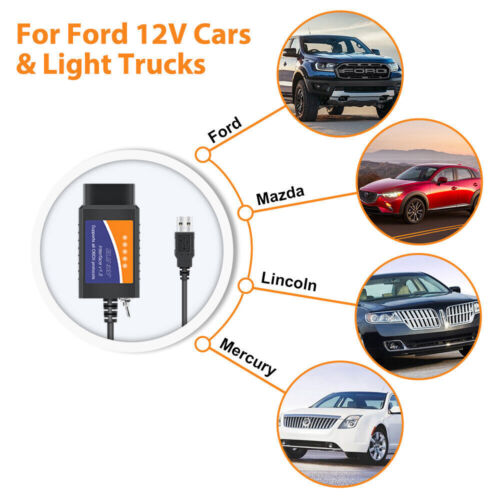 for Ford Diagnostic Programming OBD Scanner USB Scan Cable ELM327 Modified HS MS - Picture 4 of 9