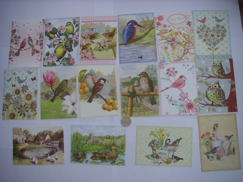 32 Hunkydory BIRD TOPPERS 16 A6 Designs KINGFISHER Robin DUCKS Lovebirds 9007