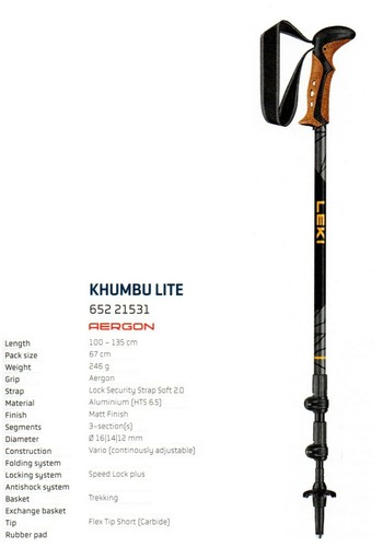 Leki Khumbu Lite Wander Trekking Stöcke Alu 65221531 - Bild 1 von 8