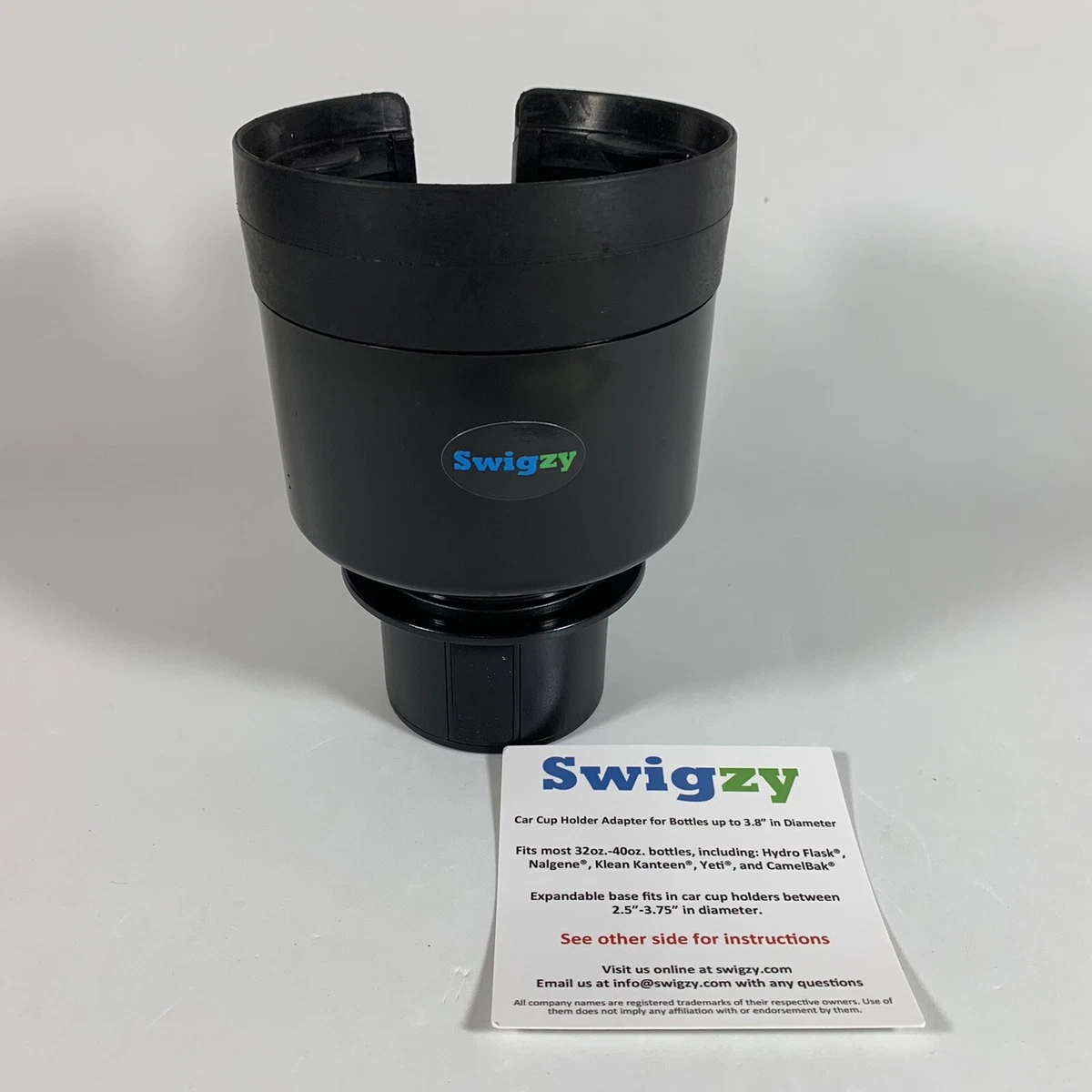 Swigzy Car Cup Holder Expander Adapter Adjustable Fits Hydro Flask Yeti Nalgene