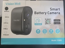 NIB Vision Well Smart Battery Camera CG6S-Black