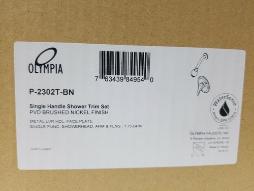 Olympia Faucets P-2302T-BN Single Handle Shower Trim Set, PVD Brushed Nickel - Picture 4 of 4