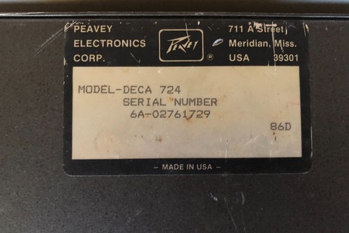 Peavey USA DECA/724 Digital Professional Stereo Power Amplifier - Picture 18 of 18