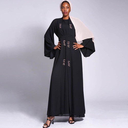 Maxi vestido islámico Abaya para mujeres musulmanas abierto cárdigan Dubai Ramadán Vestido túnicas - Imagen 4 de 29