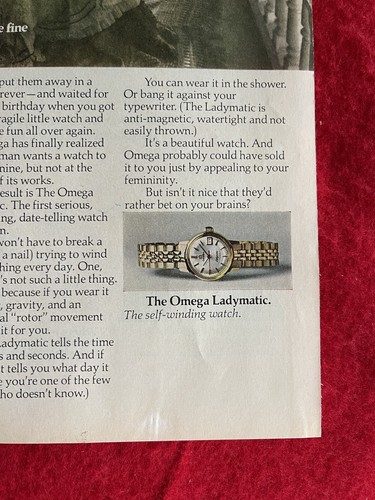 Vintage 1970 Print Ad Omega Ladymatic Watch Self Winding Advertisement - Picture 2 of 7