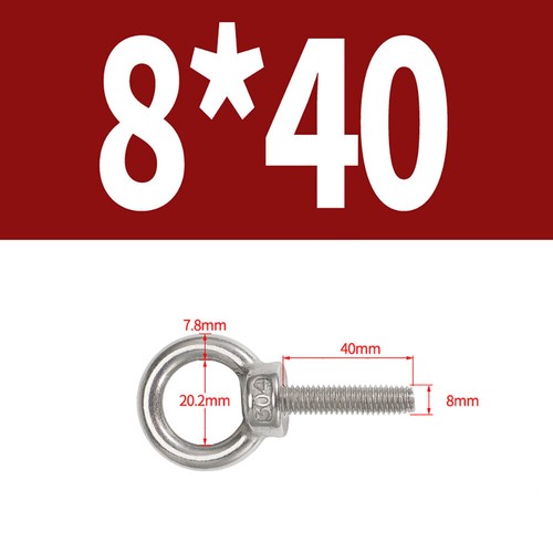 M3 M4 M5 M6 M8 Lifting Eye Bolts Thread Longshank 9mm - 200mm A2 Stainless Steel - Picture 55 of 63