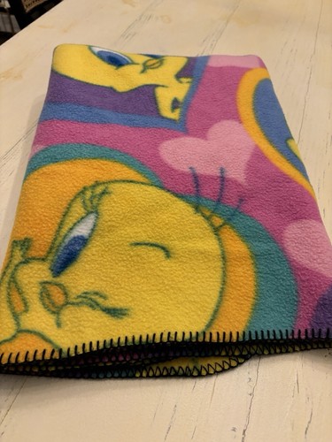 Vintage Looney Tunes Tweety Vogel Herz Überwurf Decke 58x46 - Bild 3 von 5