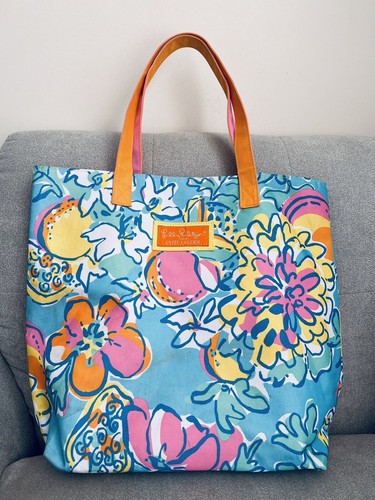 Lilly Pulitzer For Estee Lauder Multicolor Floral Strap Canvas Tote Beach Bag - 第 1/4 張圖片