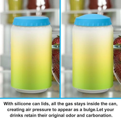 6 Pack Silicone Soda Can Cover Lids, Reusable Soda Can Lids Beer Can Covers Pop - Picture 5 of 6