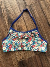 Mini Boden Girls Red White Blue Floral Bikini halter
