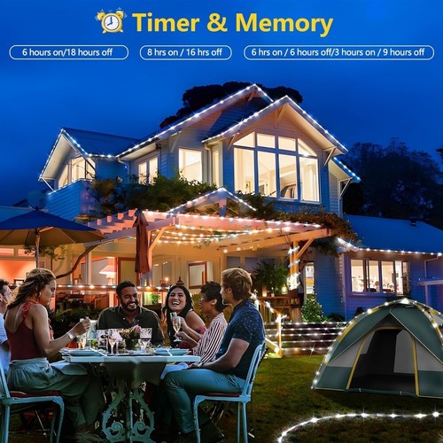 Waterproof LED Solar Powered Rope Fairy Garden Lights String Strip Outdoor Patio - Picture 24 of 36